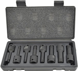 Awtools Schlag-Stecknüsse Spline 8tlg. Black Line