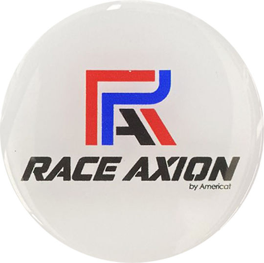 Race Axion Стикери Знаци на кола с емайлно покритие 6.7 x 6.7см за джанти на кола в Бял цвят 4бр