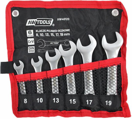 Awtools Plattenringschlüssel Kurzsatz 6tlg 8mm-19mm 8 10 13 15 17 19mm