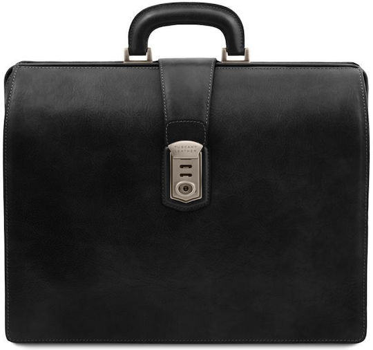 Tuscany Leather Δερμάτινη Ιατρική Τσάντα Canova σε Μαύρο Χρώμα Μαύρο