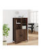 Brown Wooden Bookcase 79.5x35.5x137.5cm