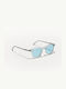 Moscot Sunglasses with Transparent Plastic Frame and Light Blue Lens MOSCOT VANTZ LIGHTGREY