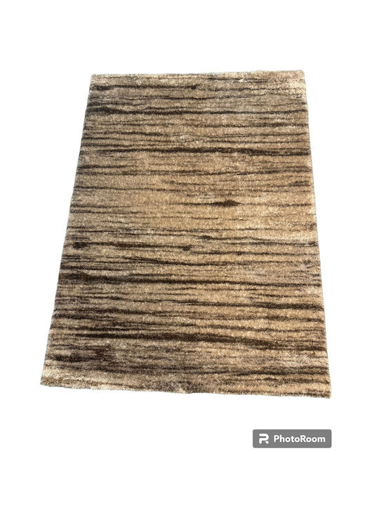 Rug Rectangular Shaggy Brown