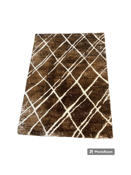 Rug Rectangular Shaggy Brown