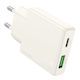 Hoco Φορτιστής Χωρίς Καλώδιο με Θύρα USB-A και Θύρα USB-C 30W Quick Charge 3.0 Λευκός (N45 Biscuit)