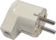 Male Schuko Plug Corner White