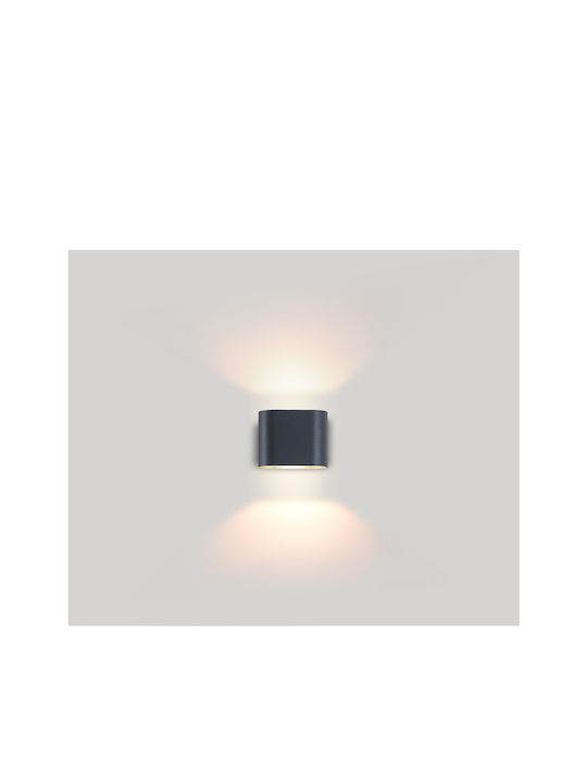 Luma Επιτοίχιο Εξωτερικό Φωτιστικό LED IP54 12W με Θερμό Λευκό Φως Διπλής Δέσμης 10x12εκ.