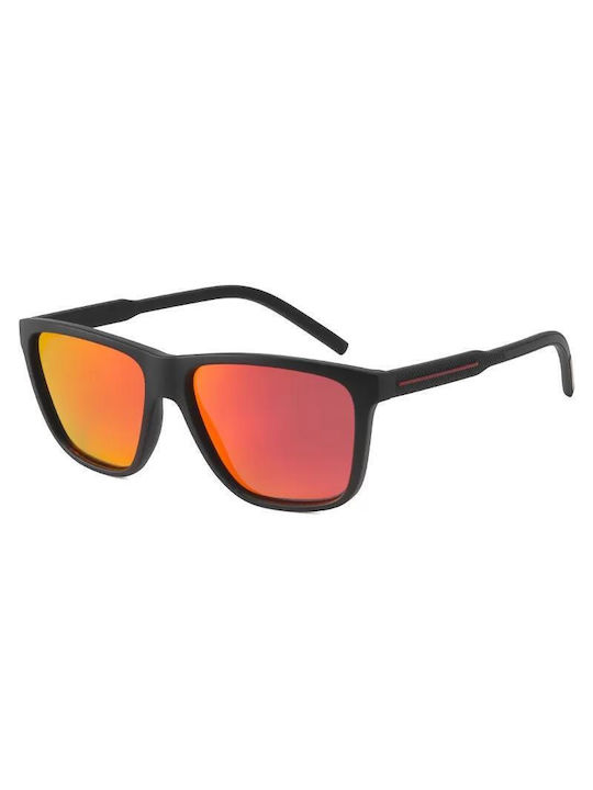 Polareye Sunglasses with Black Plastic Frame and Orange Polarized Mirror Lens