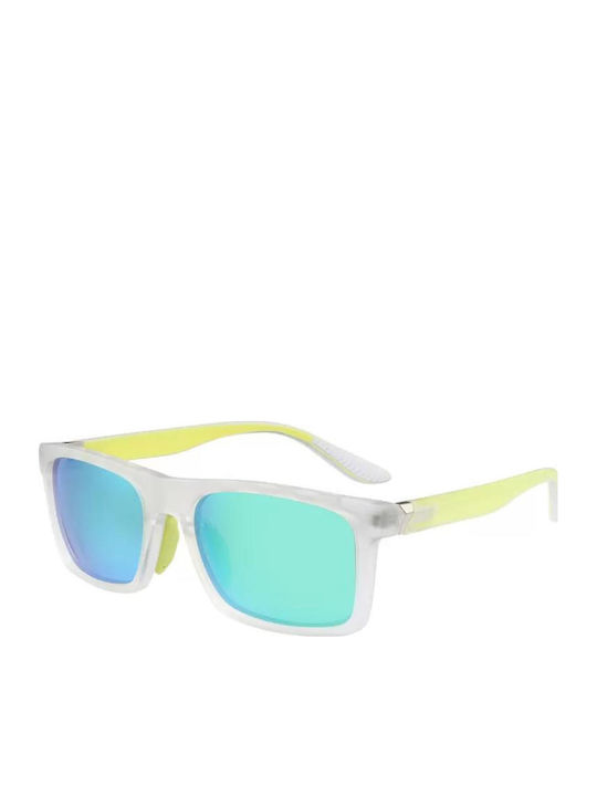 Polareye Unisex Sunglasses with Gray Plastic Frame and Turquoise Polarized Mirror Lens