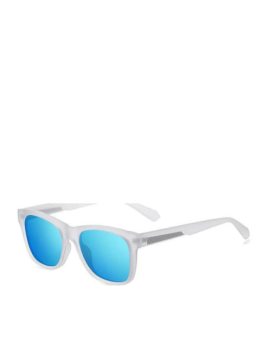 Polareye Unisex Sunglasses with Gray Plastic Frame and Blue Polarized Mirror Lens