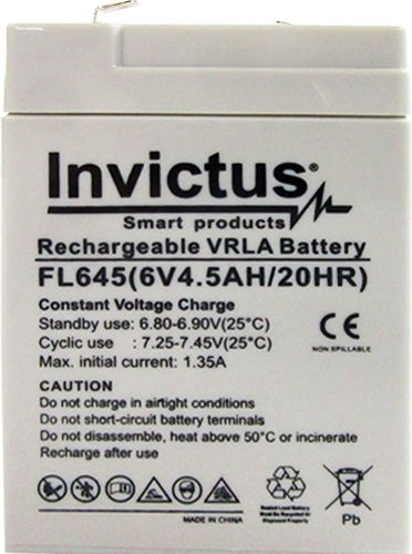 Invictus UPS Battery with Capacity 4.5Ah and Voltage 6V 07.02.0175 1pcs
