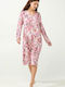 Vamp Winter Damen Nachthemd Pink