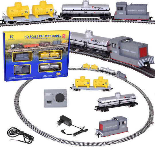 Jokomisiada Set mit Zug Elektrischer Zug mit Tankwagen-Frachtzug-Steuerungseinheit für 3+ Jahre alt+ Jahre