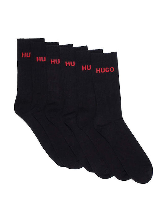 Hugo Qs Rib Logo Cc Bărbați Șosete Black 6Pachet Hugo Qs Rib Logo Cc Bărbați Șosete Black 6Pachet