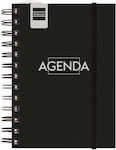 Finocam Daily Spiral Agenda 2024 / 2025 Black 12x16.4cm