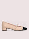Odette Leather Women's Ballerina Shoes in Beige Color