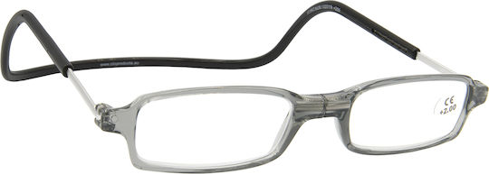 Clic Lesebrille +2.00 mit Magnet in Gray Farbe CSRGN200