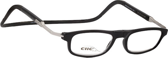 Clic Reading Glasses +1.25 with Magnet in Black color FLEXRECTANG125