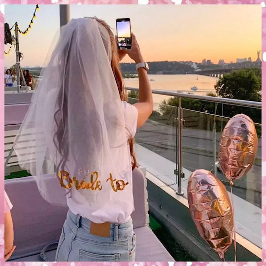 Bride To Be White Veil Comb OEM Bachelorette Party