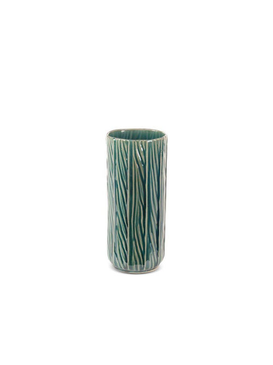 Eurofirany Vază Decorativă Ceramică Verde 12x28cm 1buc