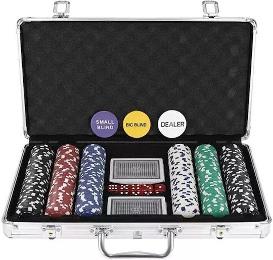 Set 300 Pokerchips 39mm in Koffer mit 3 Tarpoules