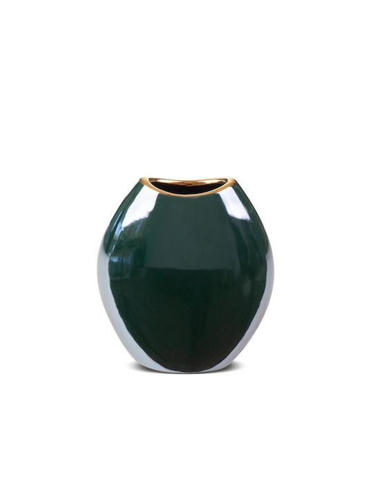 Eurofirany Vază Decorativă Ceramică Verde 14x7x16cm 1buc