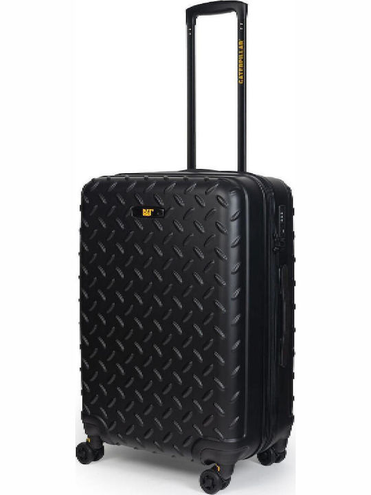 CAT Industrial Plate Medium Hard Suitcase Black with 4 Wheels Height 60cm