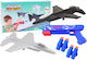 Lean Toys 2in1 Dart Gun Airplane Launcher Kids' Pistol Blue 26cm