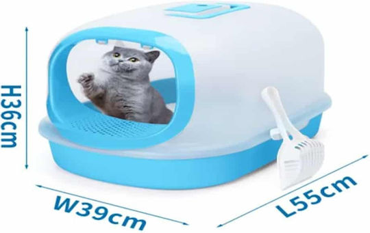 Nobleza Cat Toilet Closed Light Blue L55 x W39 x H36cm
