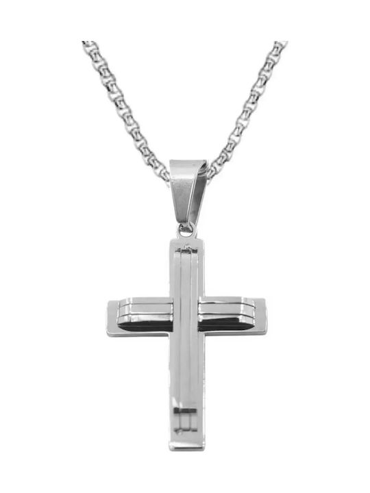 Bode Herren Kreuz aus Stahl mit Kette