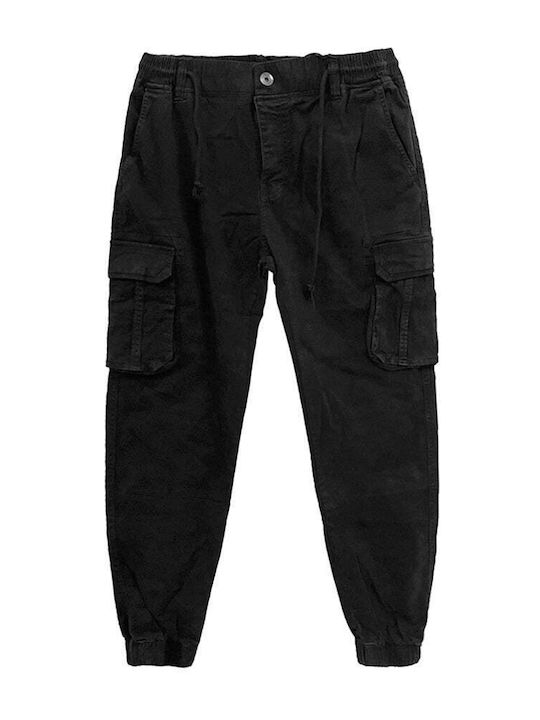 Ustyle Men's Trousers Cargo Elastic Black