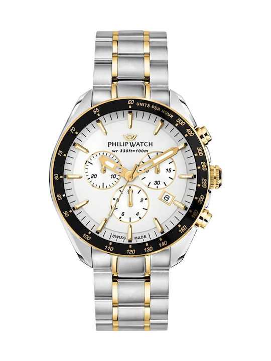 Philip Watch Men's Watch Chronograph Battery with Silver Metal Bracelet