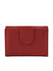 Small Leather Women's Wallet with RFID Red
