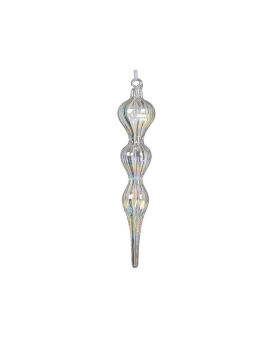 Hanging Stalactite Ornament Glass Transparent 18x3.8cm