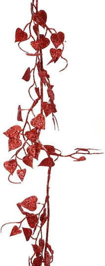 Christmas Garland Pothos Leaves Red Glitter 180cm 306.035.0020.07
