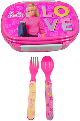 Barbie Food Container with Spoon and Fork