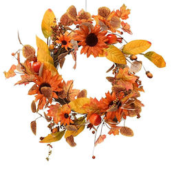 Dekorativer Kranz Herbstblätter Sonnenblumen 50cm 306.004.0001.39