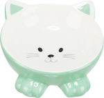 Trixie Ceramic Cat Food & Water Dish Green 150ml 14cm