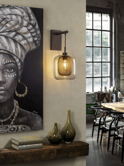 Chocolate Lamp Wall with Socket E27 Brown 20cm