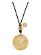 Proud Mama Pregnancy Necklace Gold Plated Black