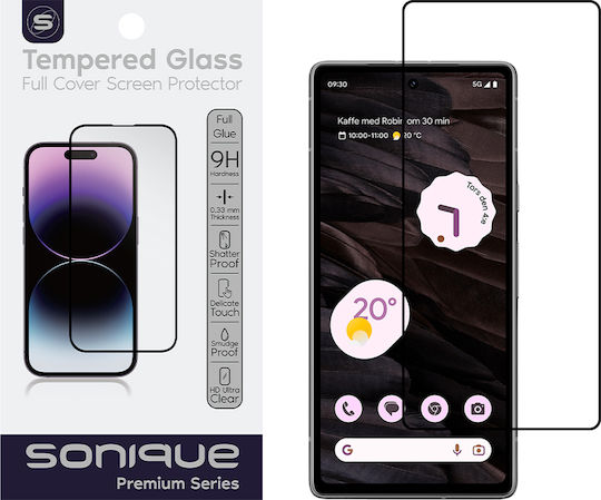 Hardy Glass Sonique Premium Serie HD Vollabdeckung 9H Google Pixel 7a 5G Schwarz