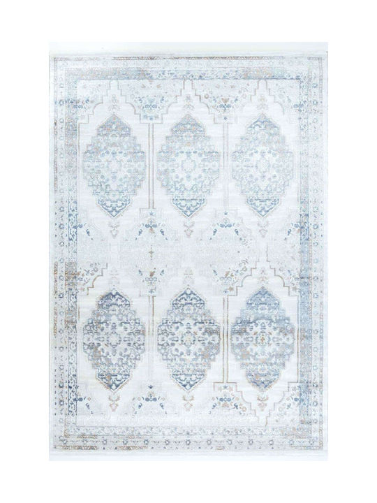 Ezzo Barocco D185a1n Rug Rectangular Cream-Blue