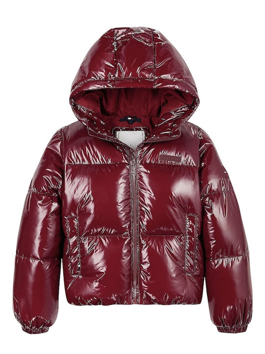 Tommy Hilfiger Kids' Casual Jacket with Hood Bordeaux New York  KG0KG08496-VLP