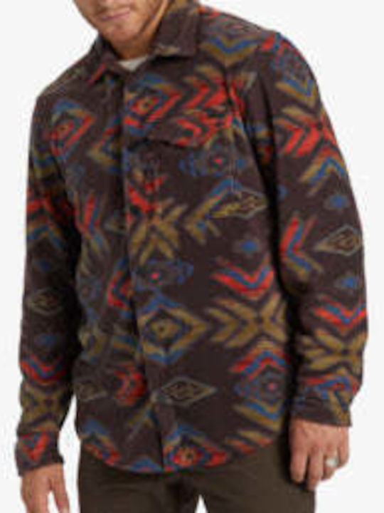 Furnace Long Sleeve Flannel Overshirt in Regular Fit Plum