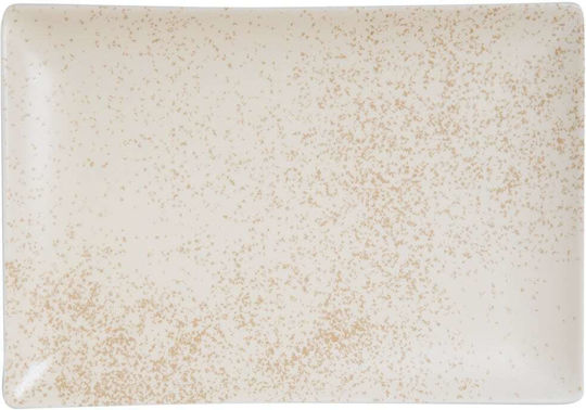 GTSA Serving Platter Rectangular made of Porcelain Beige 31x21cm