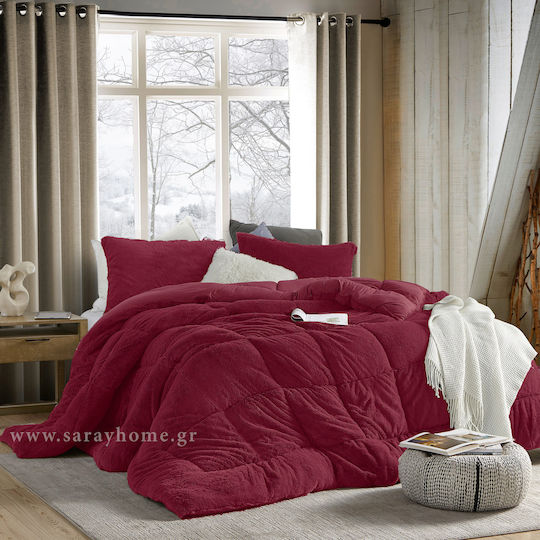 Saray Home Κουβερτοπάπλωμα Υπέρδιπλο 220x240εκ. Helsinki Μπορντό 300 GSM