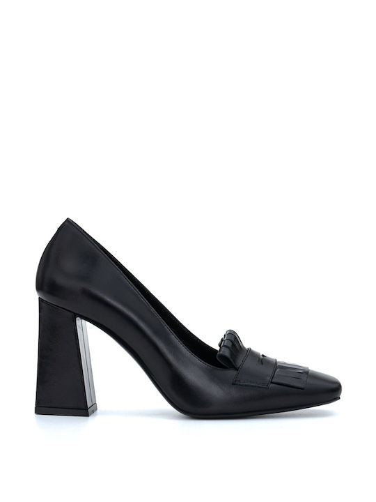 Philippe Lang Leder Pumps mit hohem Absatz Schwarz