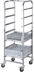 Stainless Steel Dishwasher Basket Collection Cart 7 Shelves 560x510xh1700 Dwr-7 Stainless Steel Dishwasher Basket Collection Cart 7 Shelves 560x510xh1700 Dwr-7