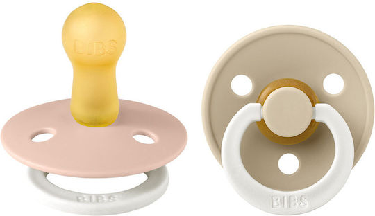 Bibs Colour Pacifiers Rubber Night Blush / Vanilla Night for 6+ Months 2 Pieces