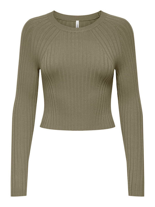 Only Damen Crop Pullover Mermaid Khaki